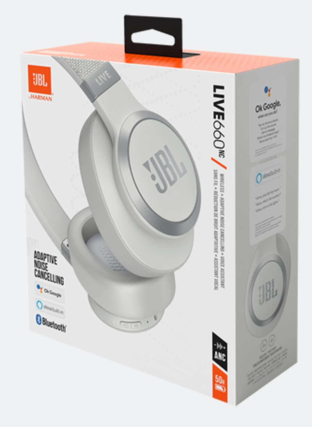 JBL LIVE 660NC OVER-THE-HEAD WIRELESS HEADPHONES - WHITE