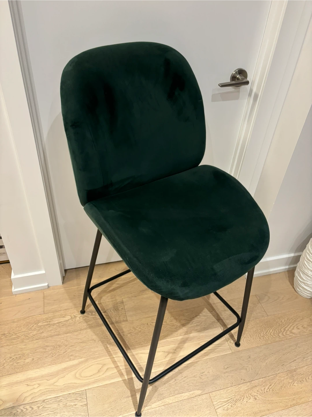 Green Velvet Bar Stool - photo 2