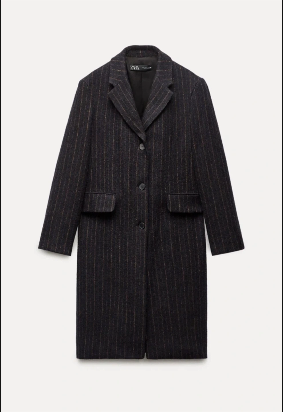 Zara Striped Wool Blend Coat brand new without tags