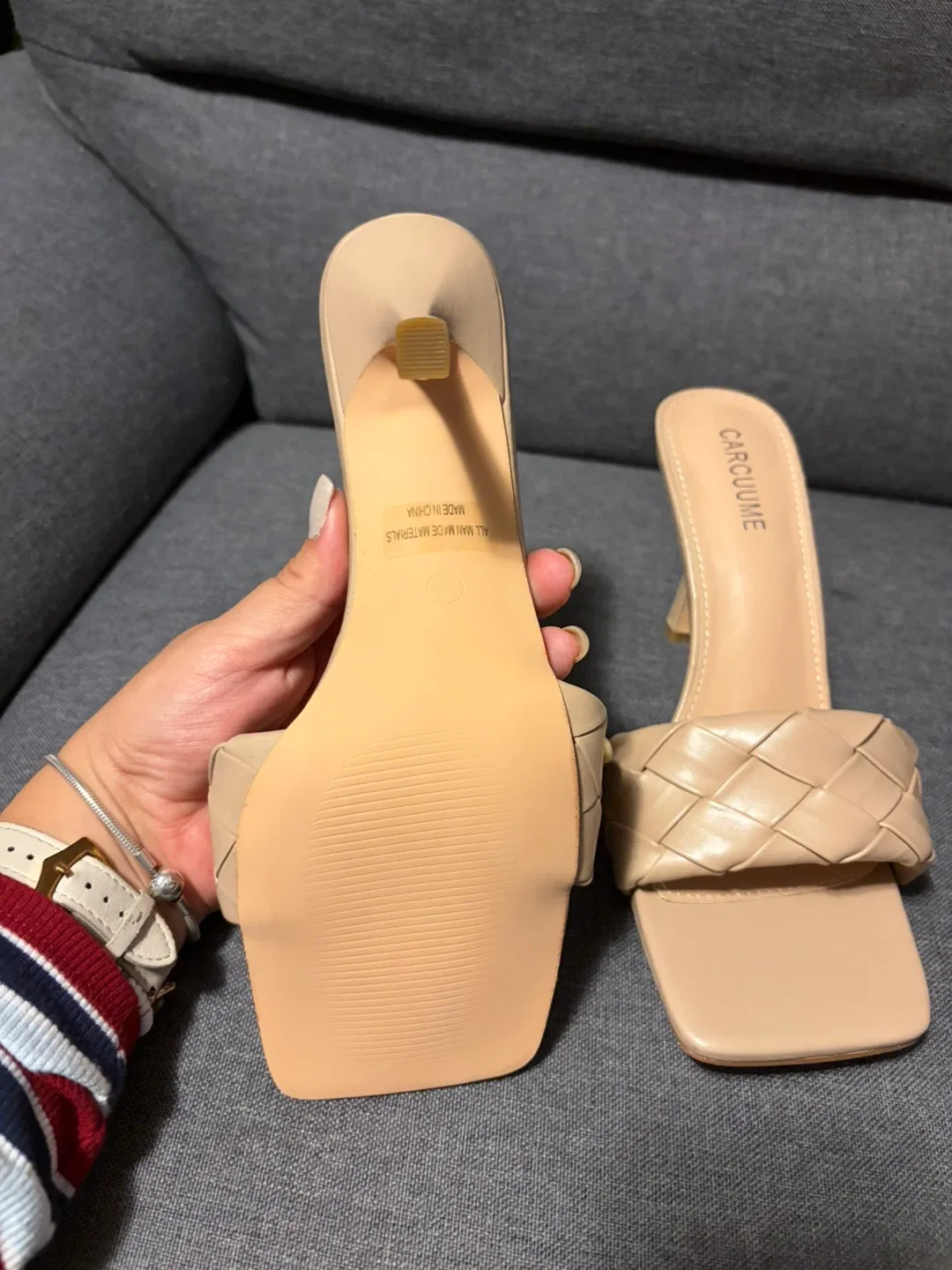 Nude Woven Heels, Size 8.5 image indicator(3)