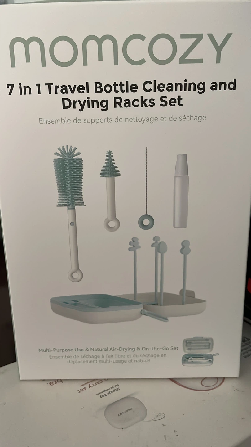 Momcozy 7-in-1 Travel Bottle Cleaning & Drying Rack Set