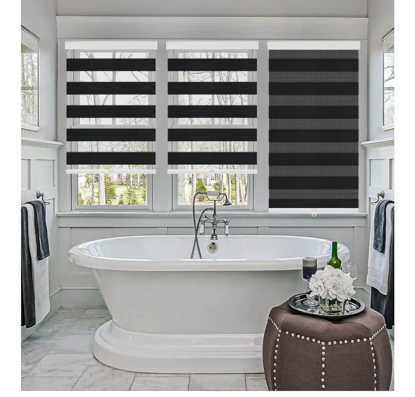 Zebra Blinds,Roller Blinds for Windows,Custom Size Dual Layer image indicator(2)