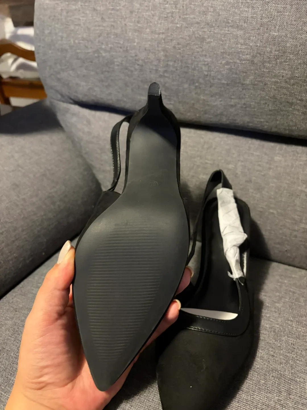 Black Slingback Heels, Size 8.5 image indicator(6)