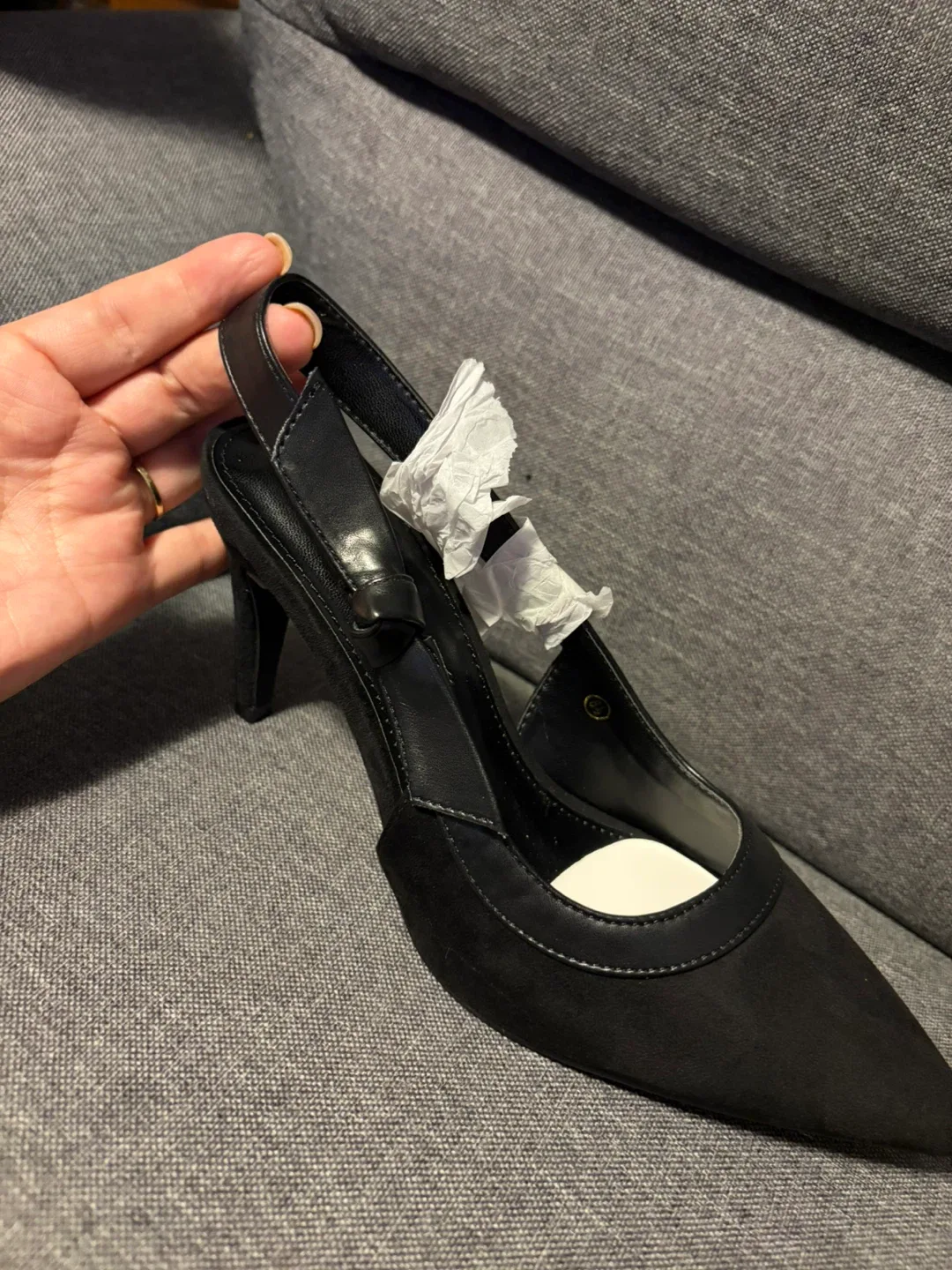 Black Slingback Heels, Size 8.5 image indicator(3)