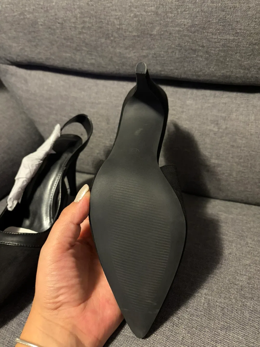 Black Slingback Heels, Size 8.5 image indicator(7)