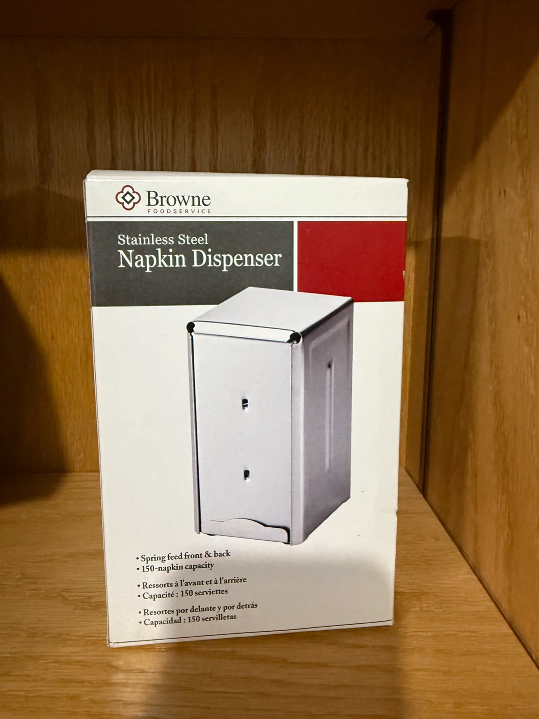 Browne Foodservice Stainless Steel Napkin Dispenser