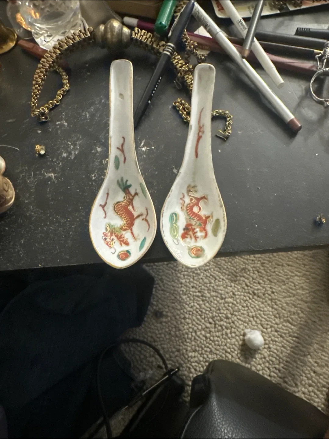 Vintage Chinese Dragon Soup Spoons image indicator(2)