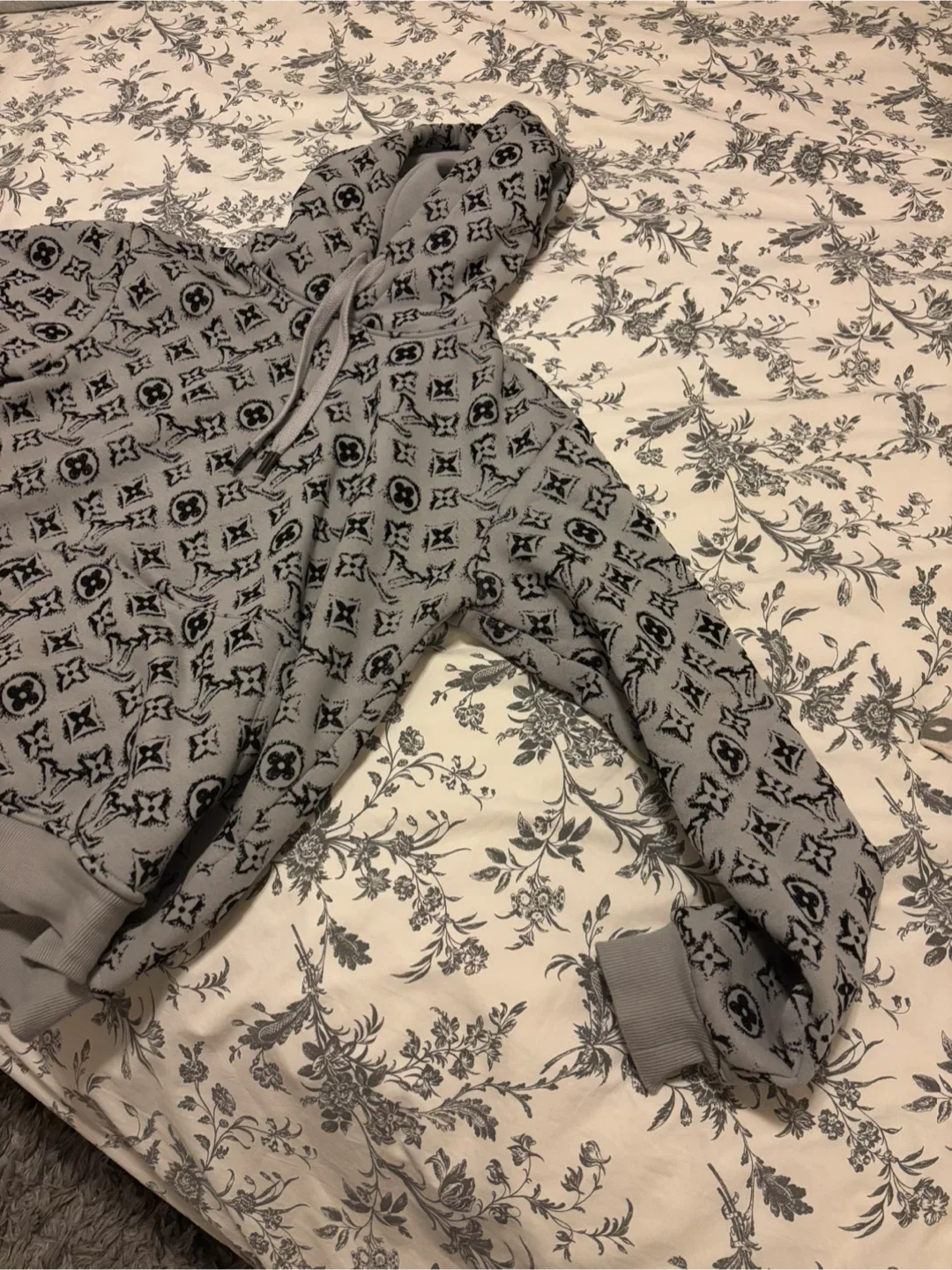 Louis Vuitton Grey Patterned Hoodie image indicator(3)