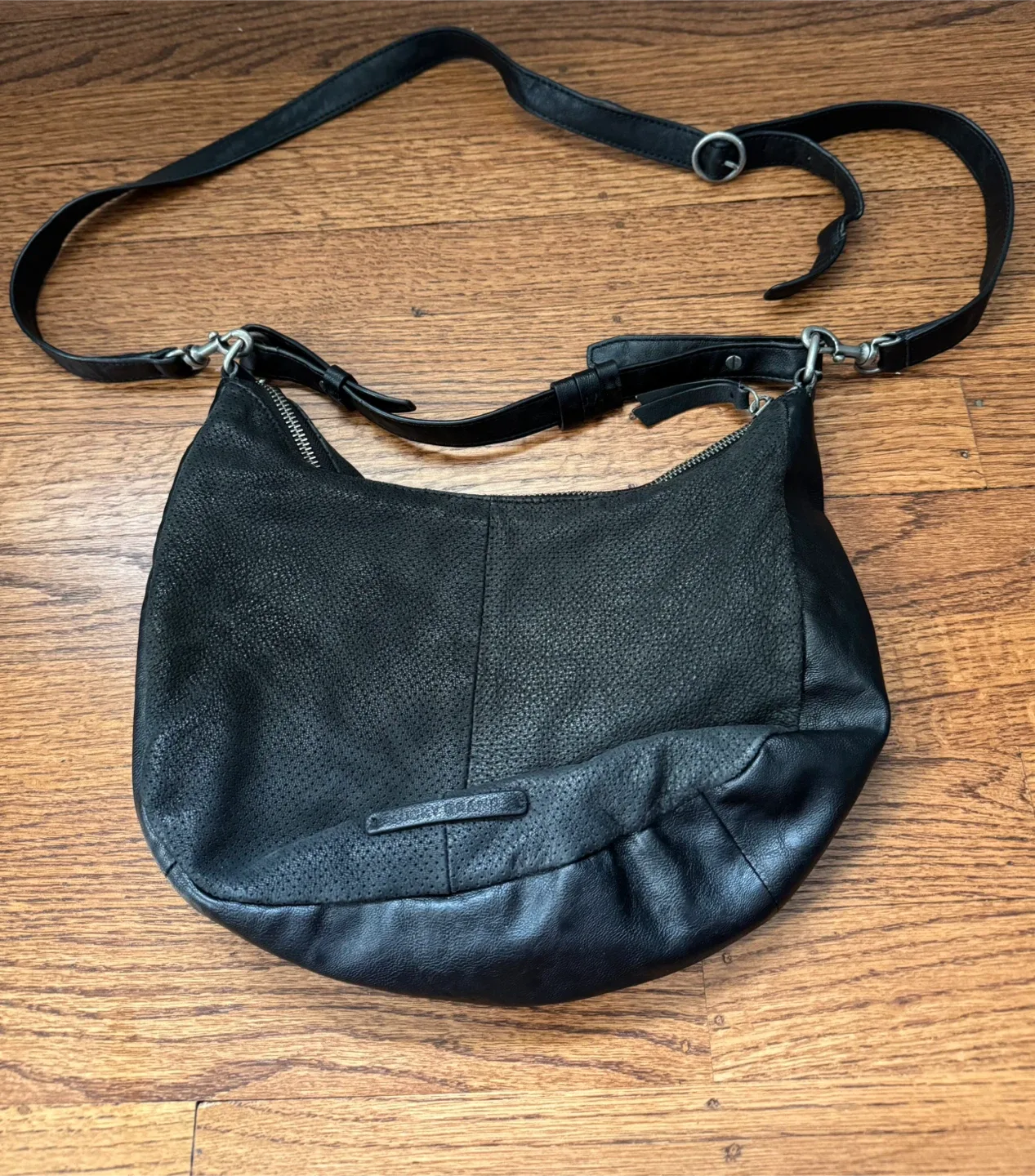 Lucky Brand Black Leather Hobo Bag