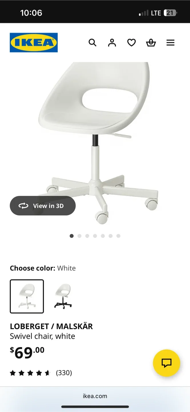 IKEA White Swivel Chair image indicator(2)