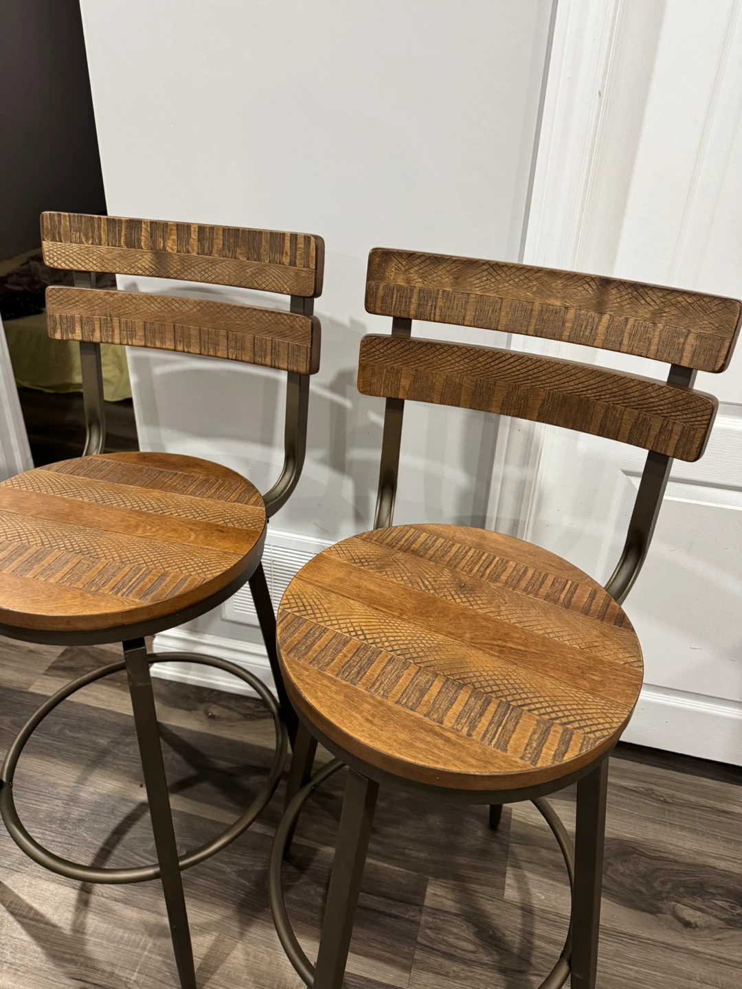 Set of 2 Wooden Bar Stools - photo 3