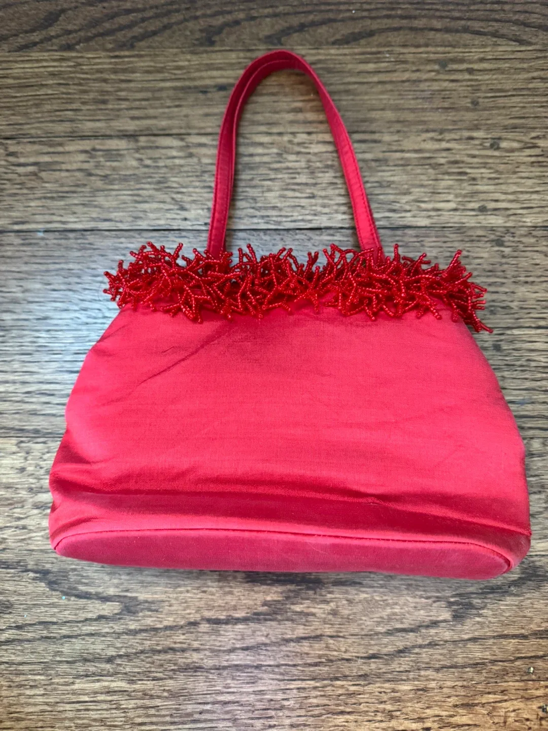 Red Beaded Mini Handbag Shira Leah