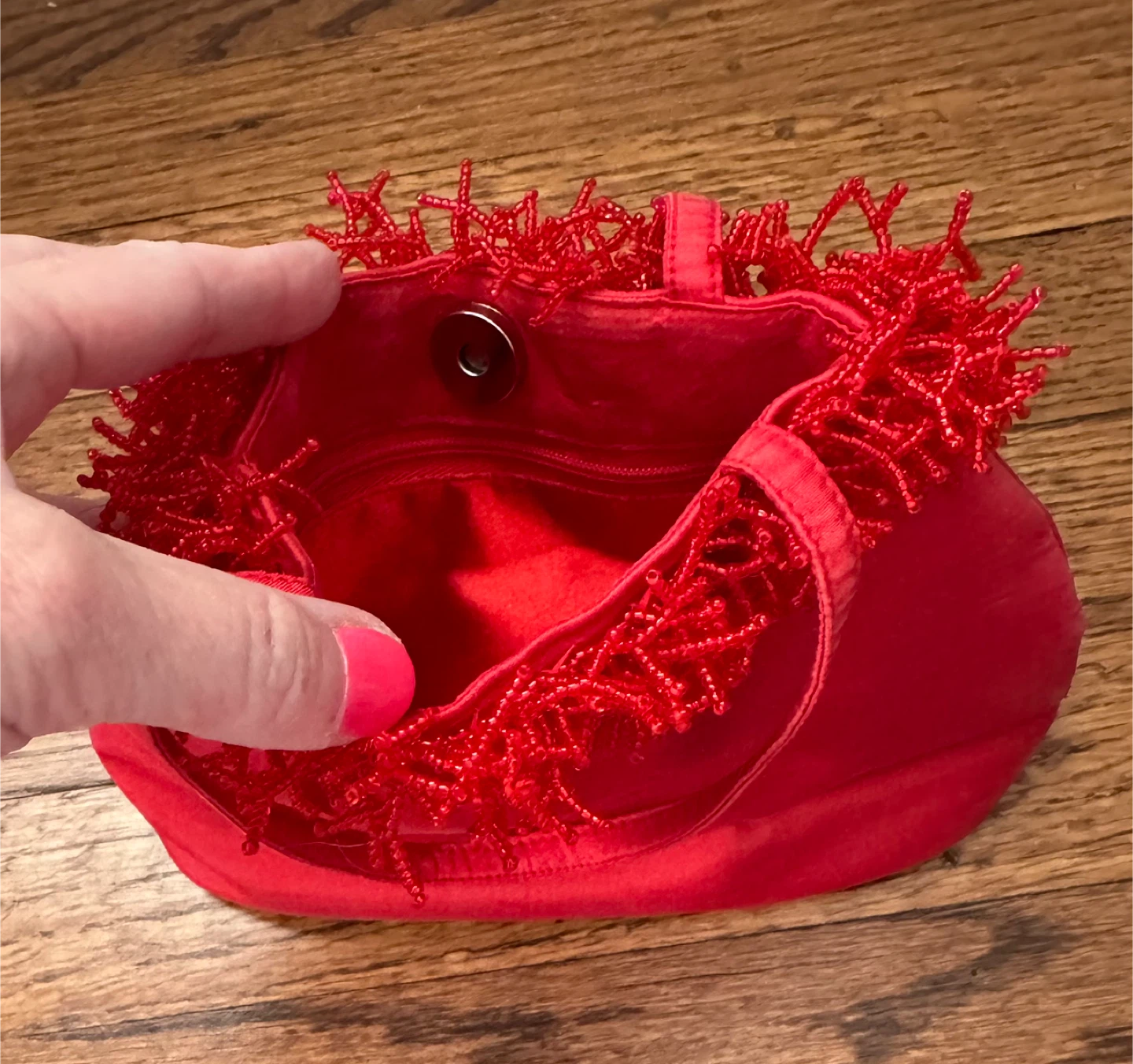 Red Beaded Mini Handbag Shira Leah - photo 2