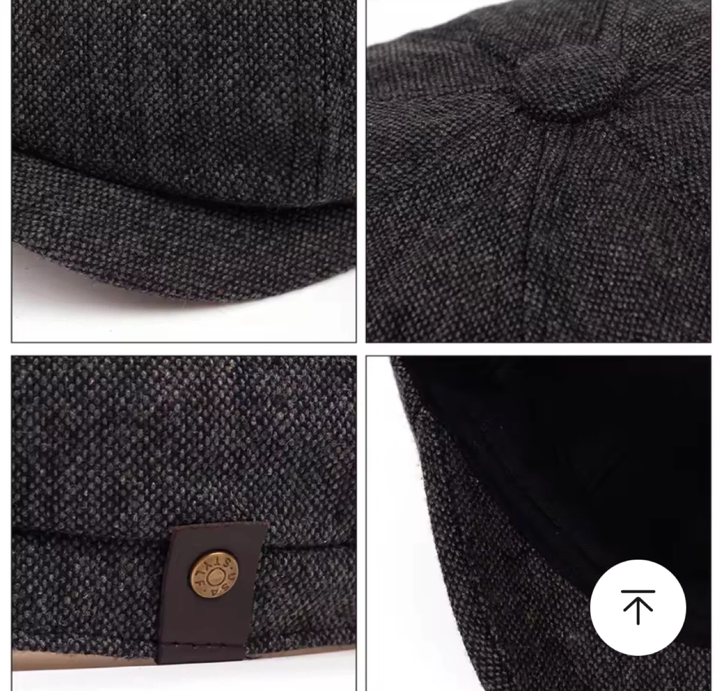 Newsboy Cap - Grey, Size 56-59cm - photo 4