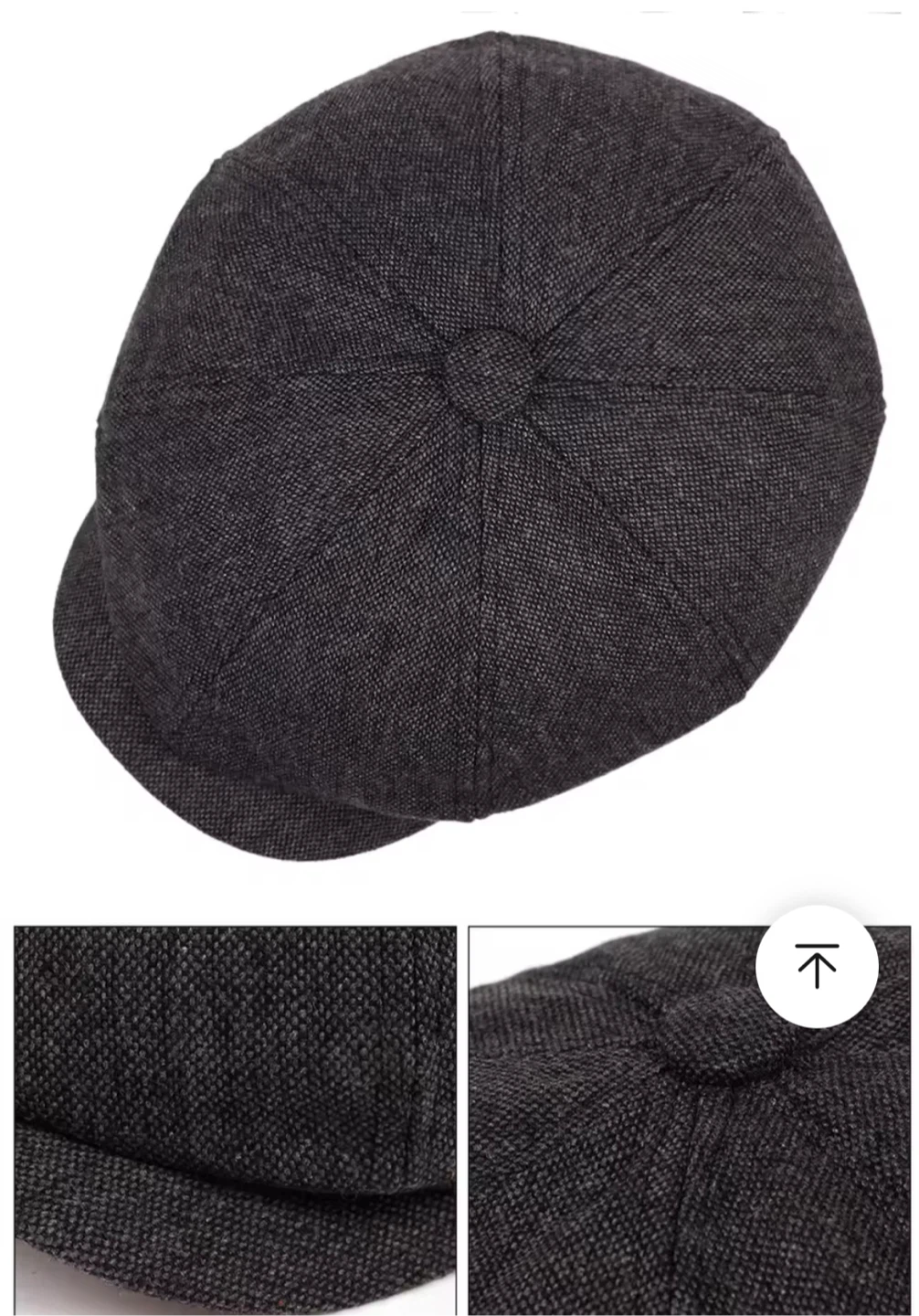 Newsboy Cap - Grey, Size 56-59cm - photo 3