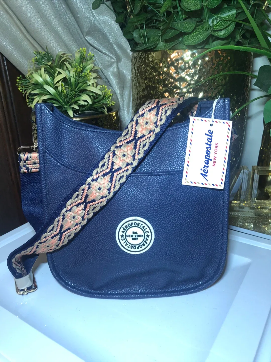 Aeropostale Navy Blue Crossbody Bag thumbnail