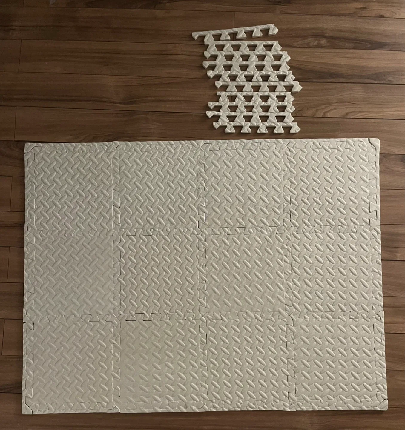 Interlocking Foam Play Mat Tiles - White, 12pcs thumbnail