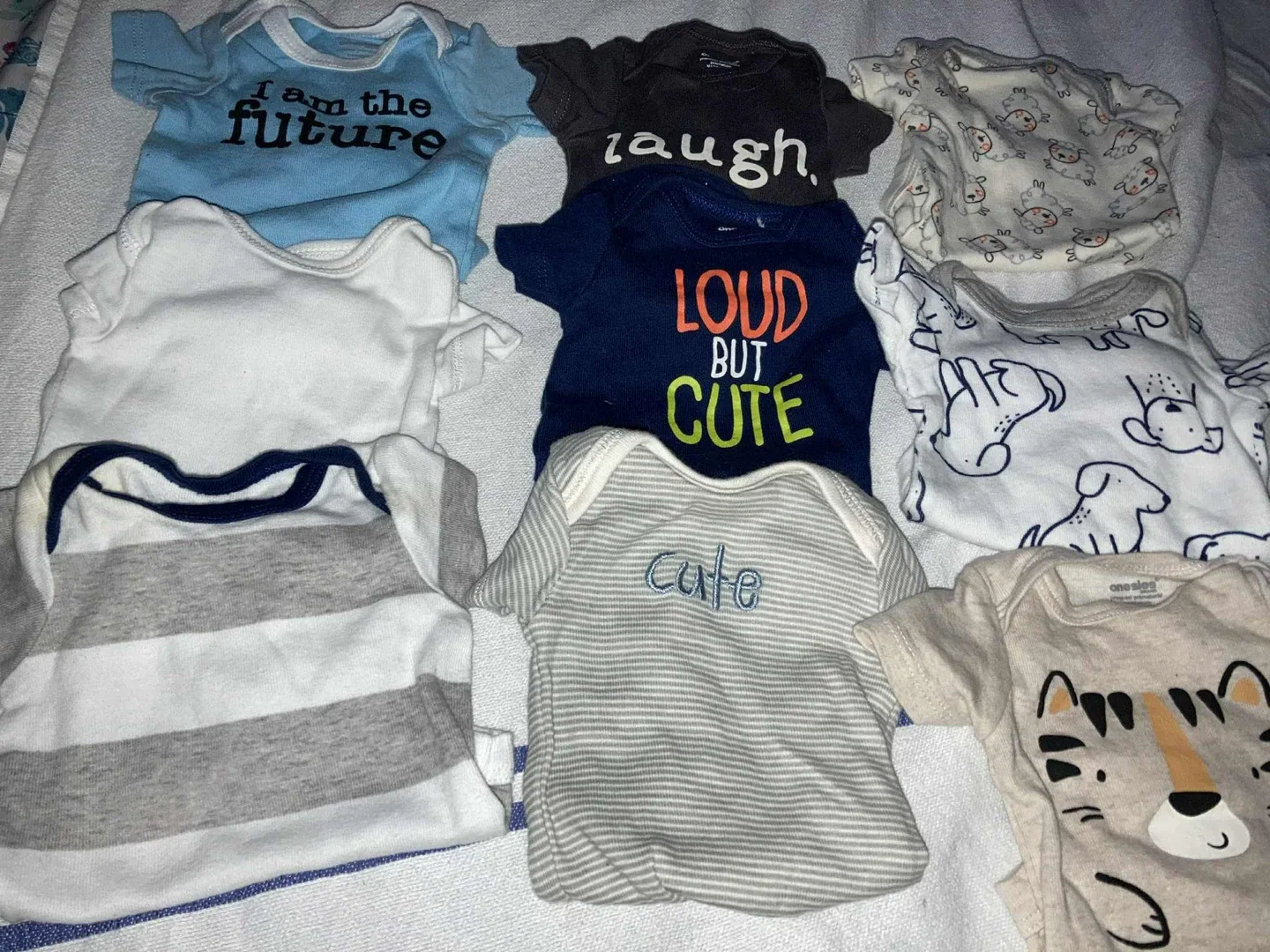 Baby Preemie Onesies Bundle - 9 Pieces. thumbnail
