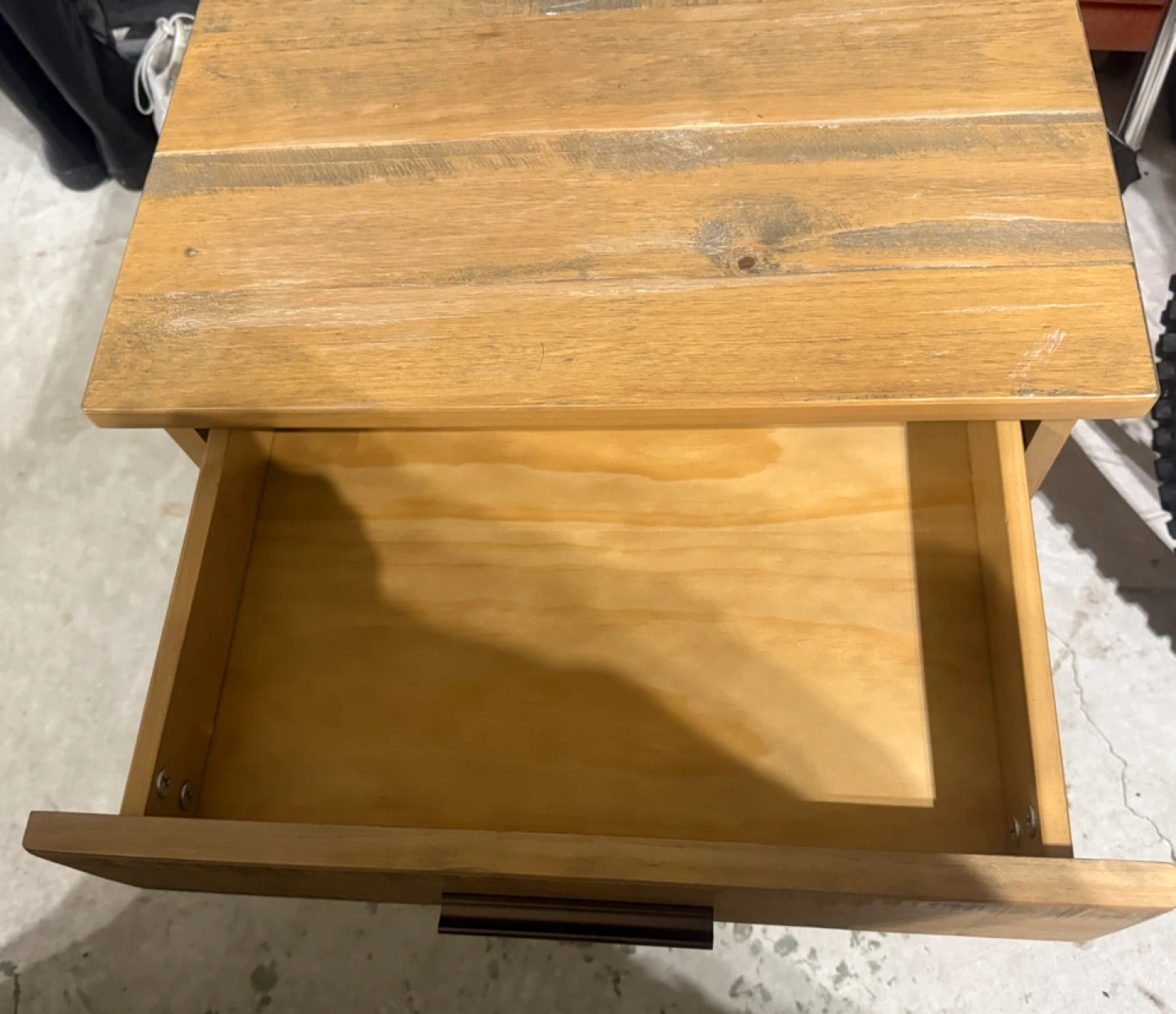 Rustic End Table with Drawer - photo 4