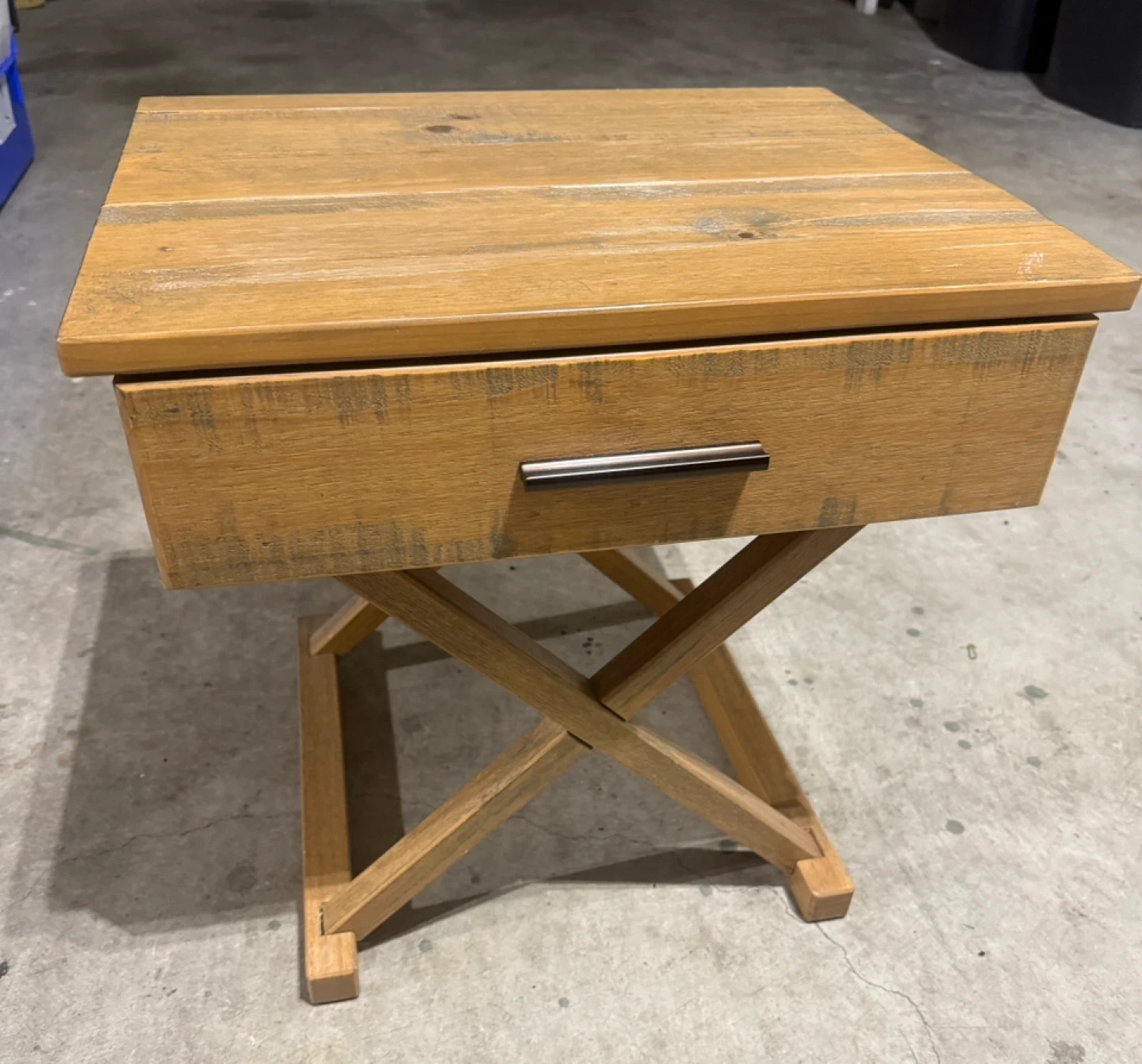 Rustic End Table with Drawer - photo 3