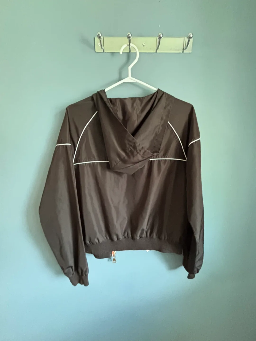 Forever 21 Black Hooded Jacket - Size Small image indicator(9)