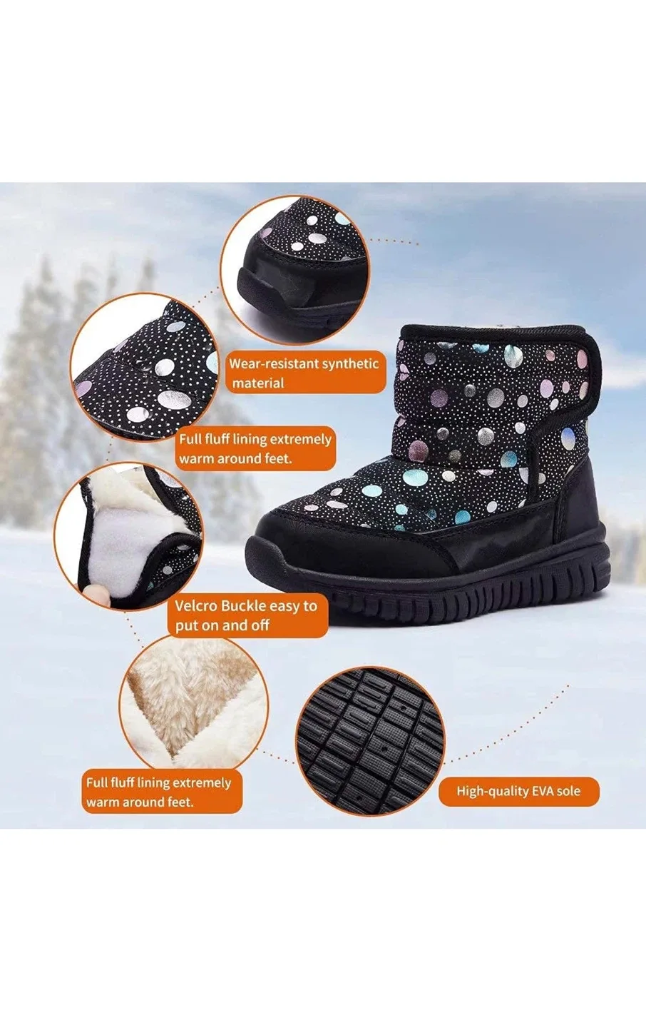 Black Winter Boots - Waterproof & Warm! image indicator(3)