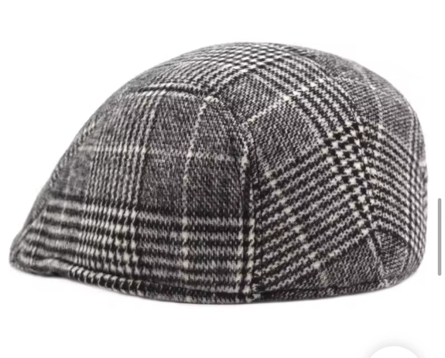 Plaid Flat Cap Retro Beret Hat- Dark Gray - photo 4