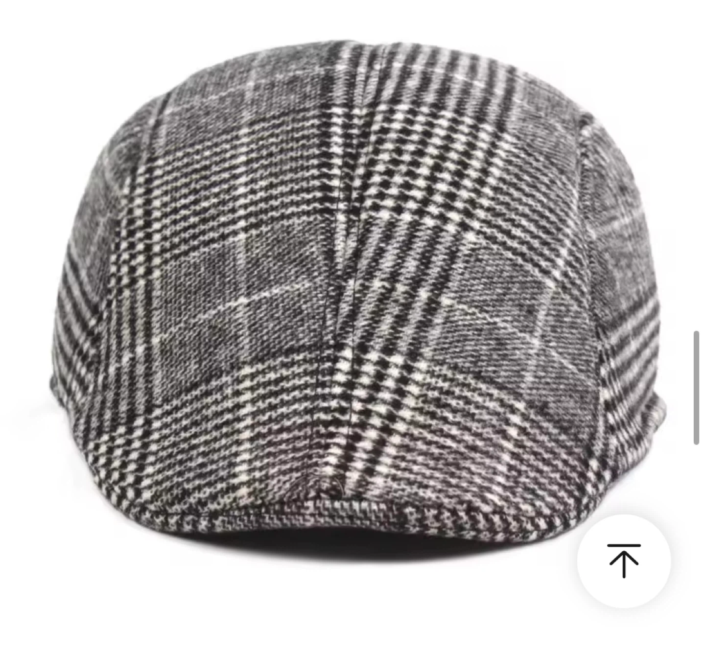 Plaid Flat Cap Retro Beret Hat- Dark Gray - photo 5
