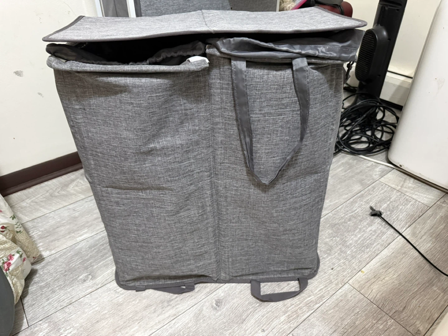 Grey Double Laundry Hamper