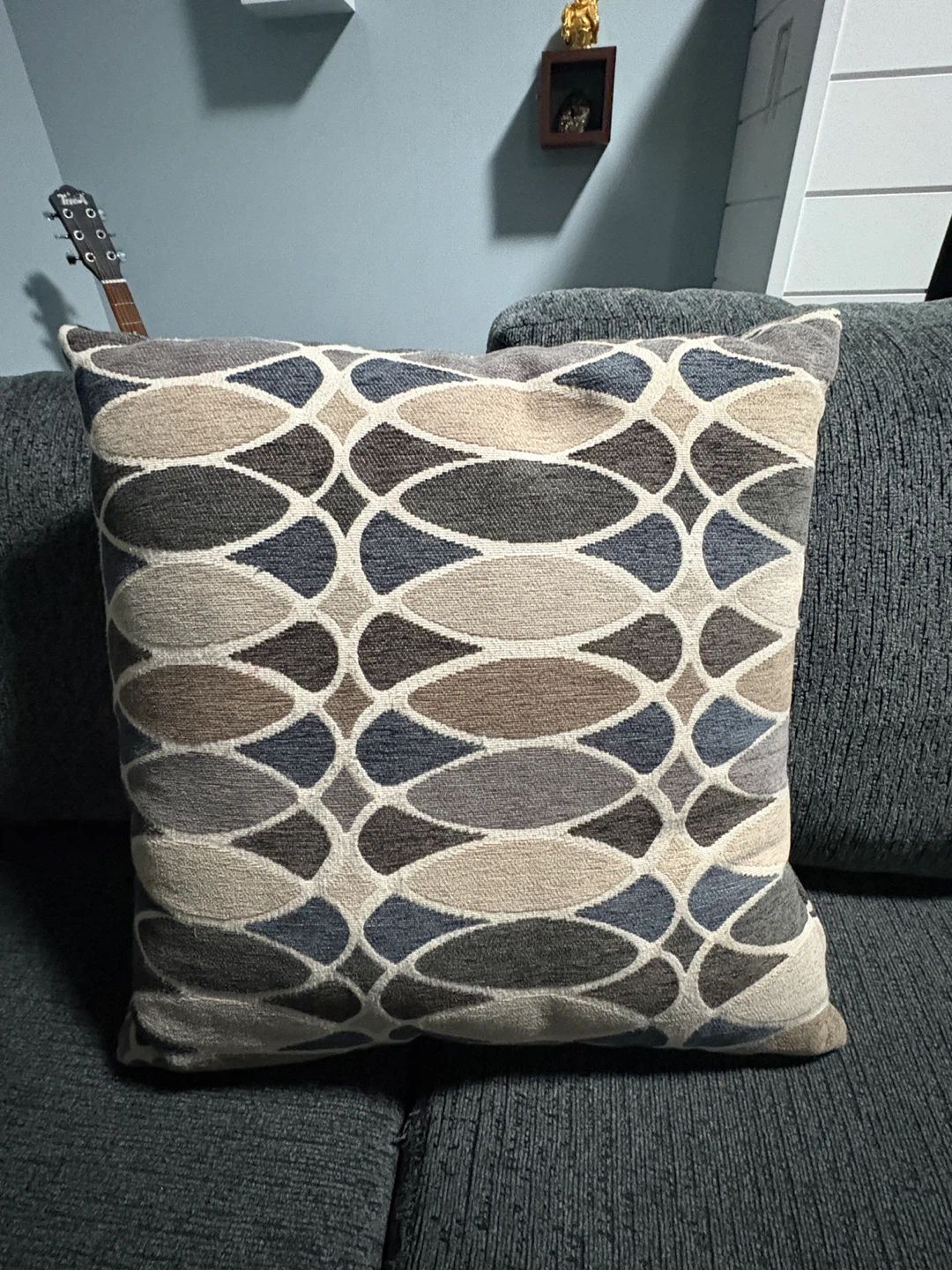 Grey Sectional Sofa with Pillows - photo 2