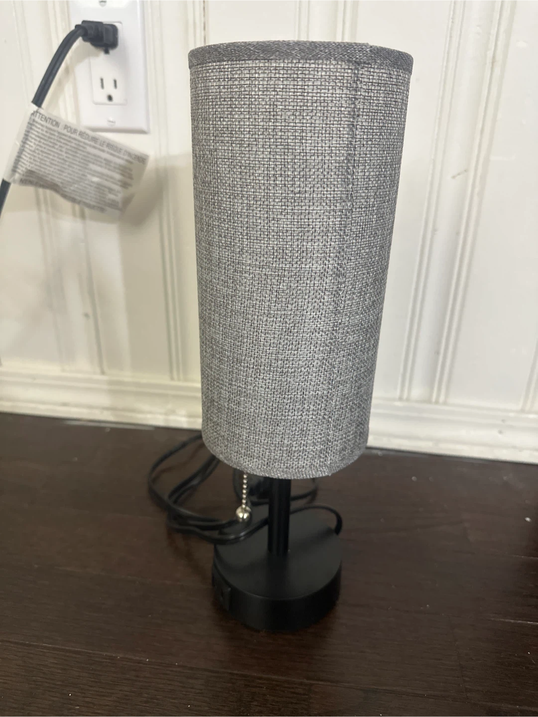 Grey Fabric Shade Table Lamp