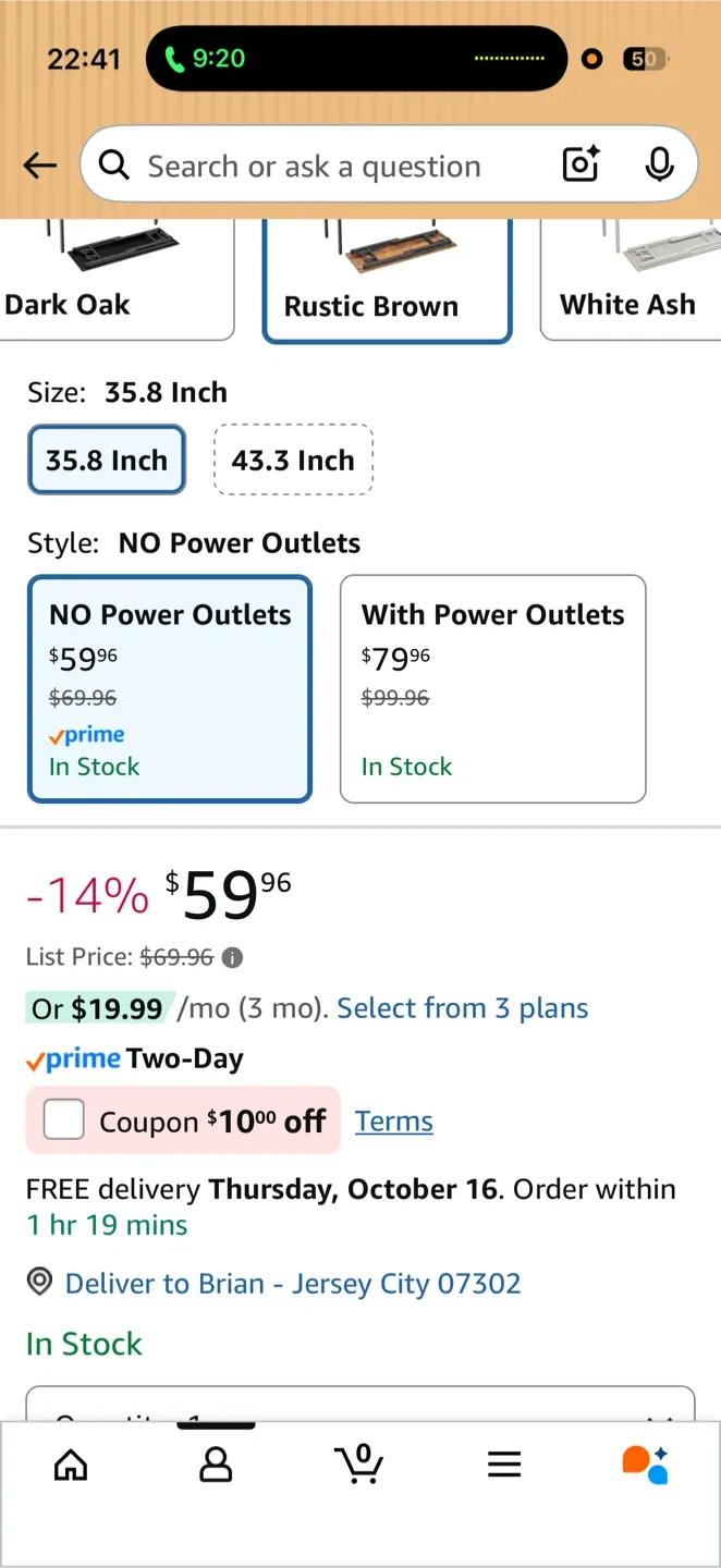 TEMI 35.8 Inch Folding Desk - Dark Oak - New in Box! image indicator(3)