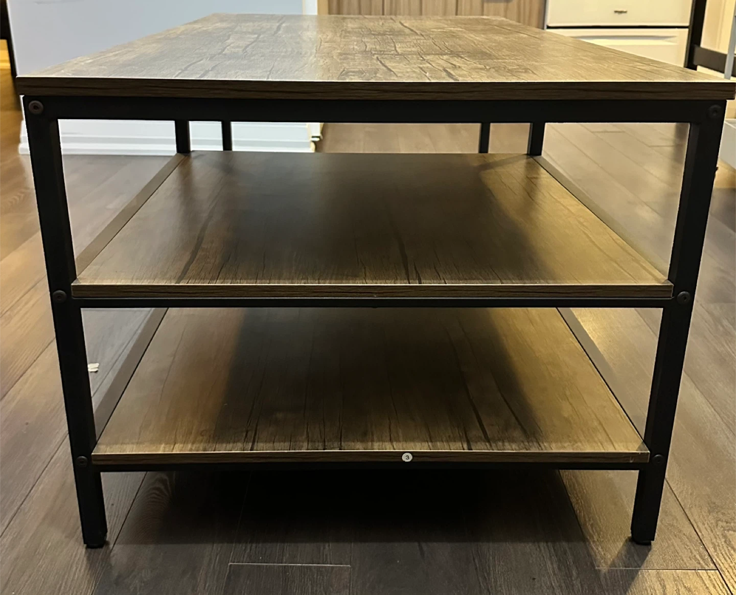 Wood Grain Coffee Table with Shelf - photo 2