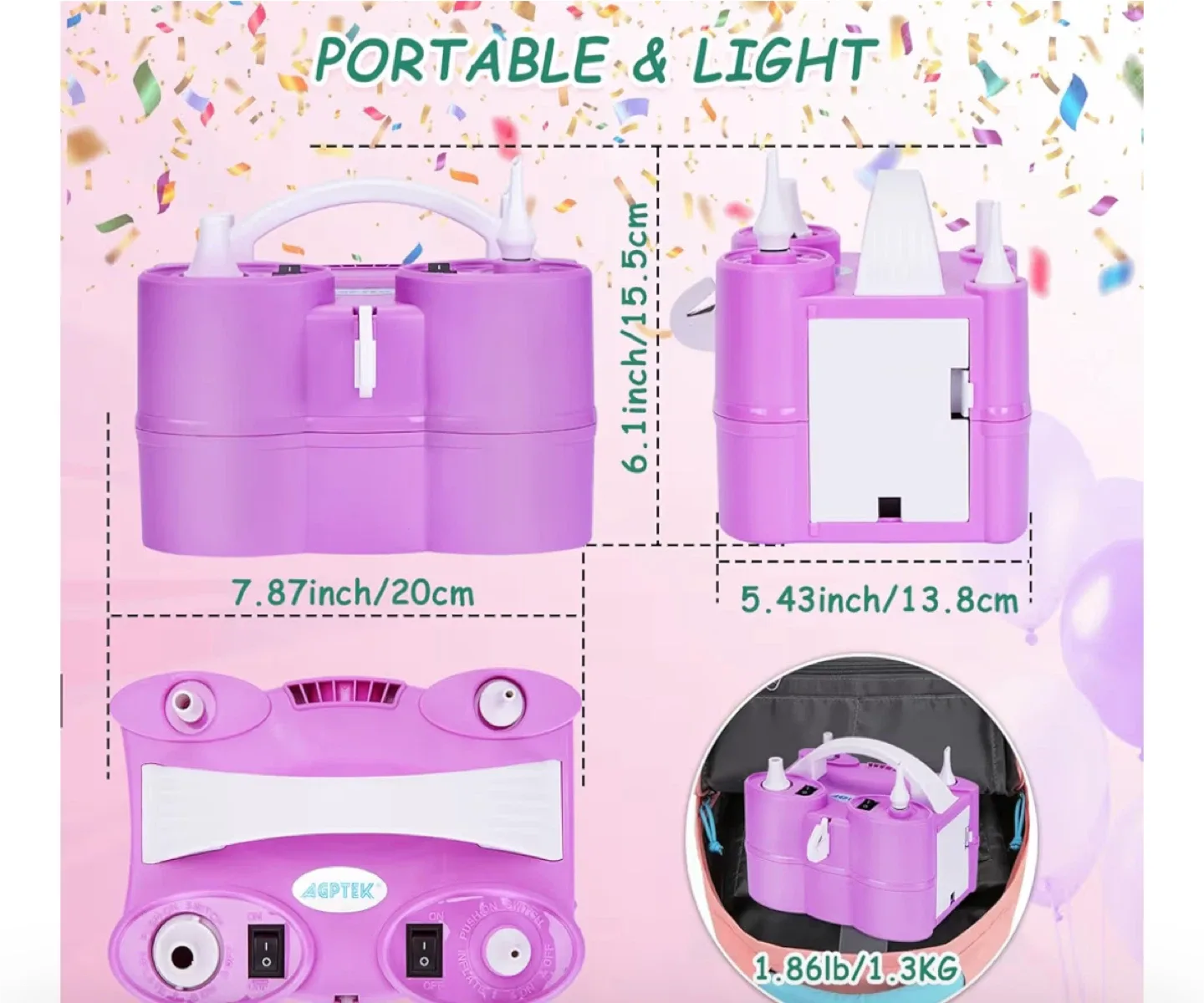 Electric Balloon Air Pump, TK-766 image indicator(3)