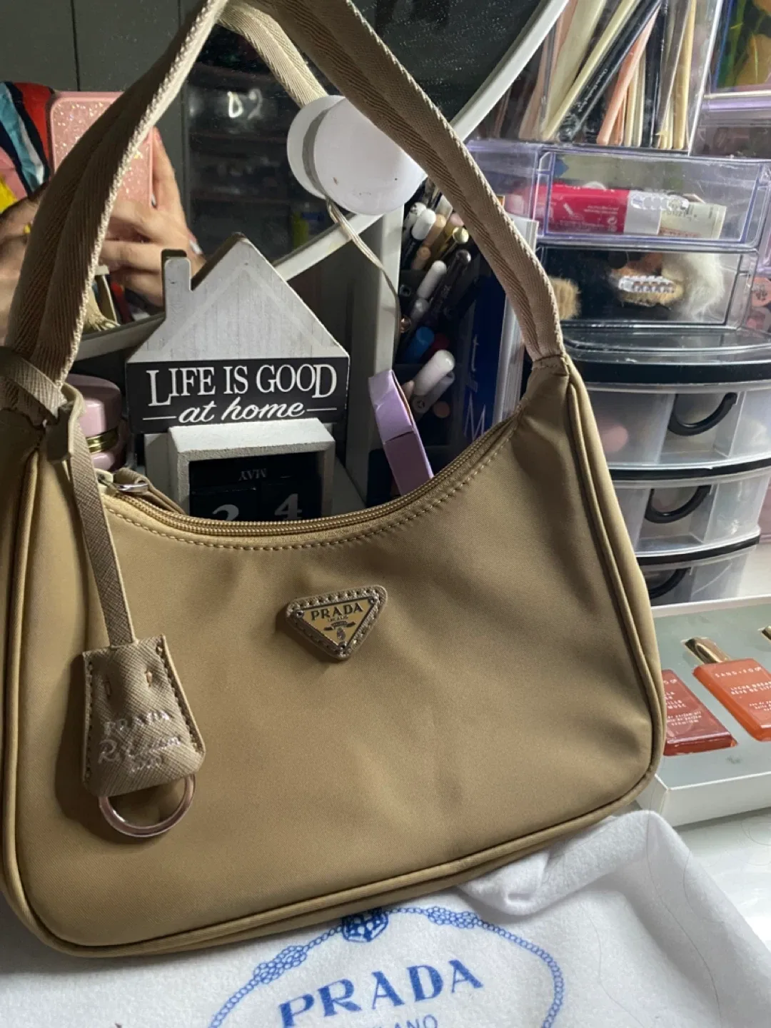 Prada Milano Beige Handbag thumbnail