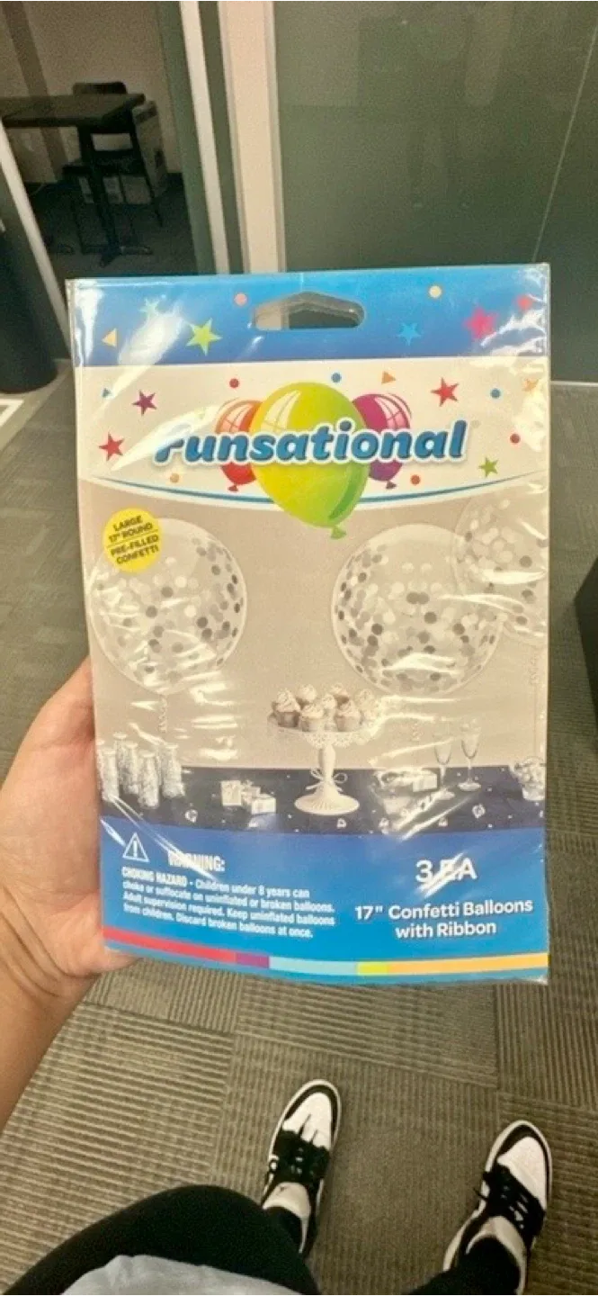 17" Confetti Balloons 3 Pack (Blue or Pink or Silver) image indicator(3)