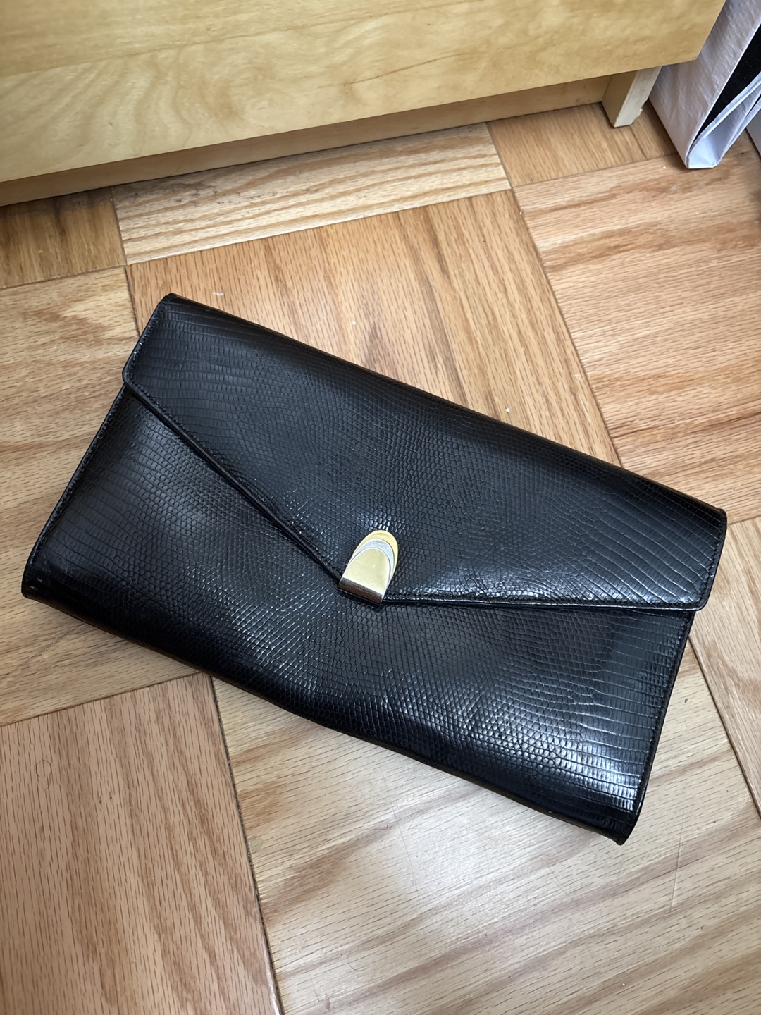 Etienne Aigner Black Leather Clutch