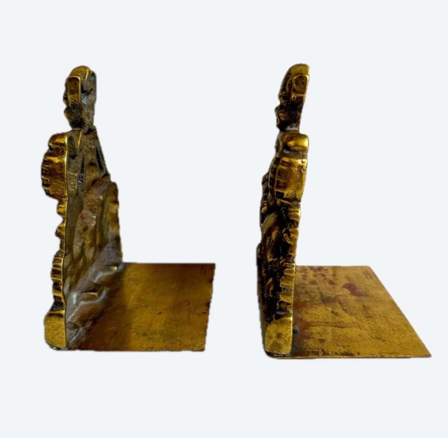 ANTIQUE SOLID BRONZE PIXIE ELF MUSHROOM GOTHIC STATUE BOOKENDS image indicator(3)