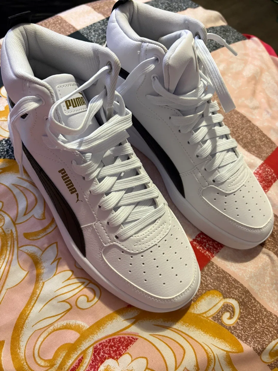 Puma Rebound Joy High Top White Sneakers thumbnail