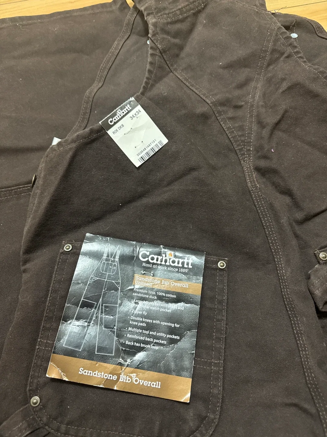 Carhartt Sandstone Bib Overalls - Size 34x34 image indicator(2)