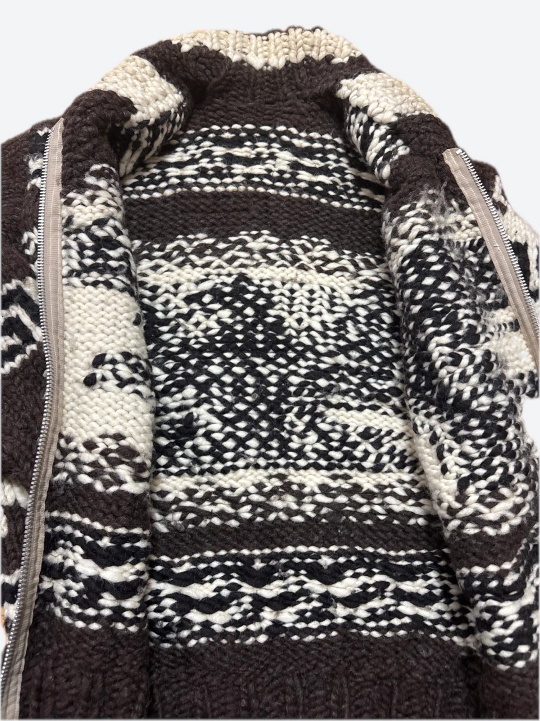 Hand-Knitted Wool Zip-Up Cardigan - photo 2