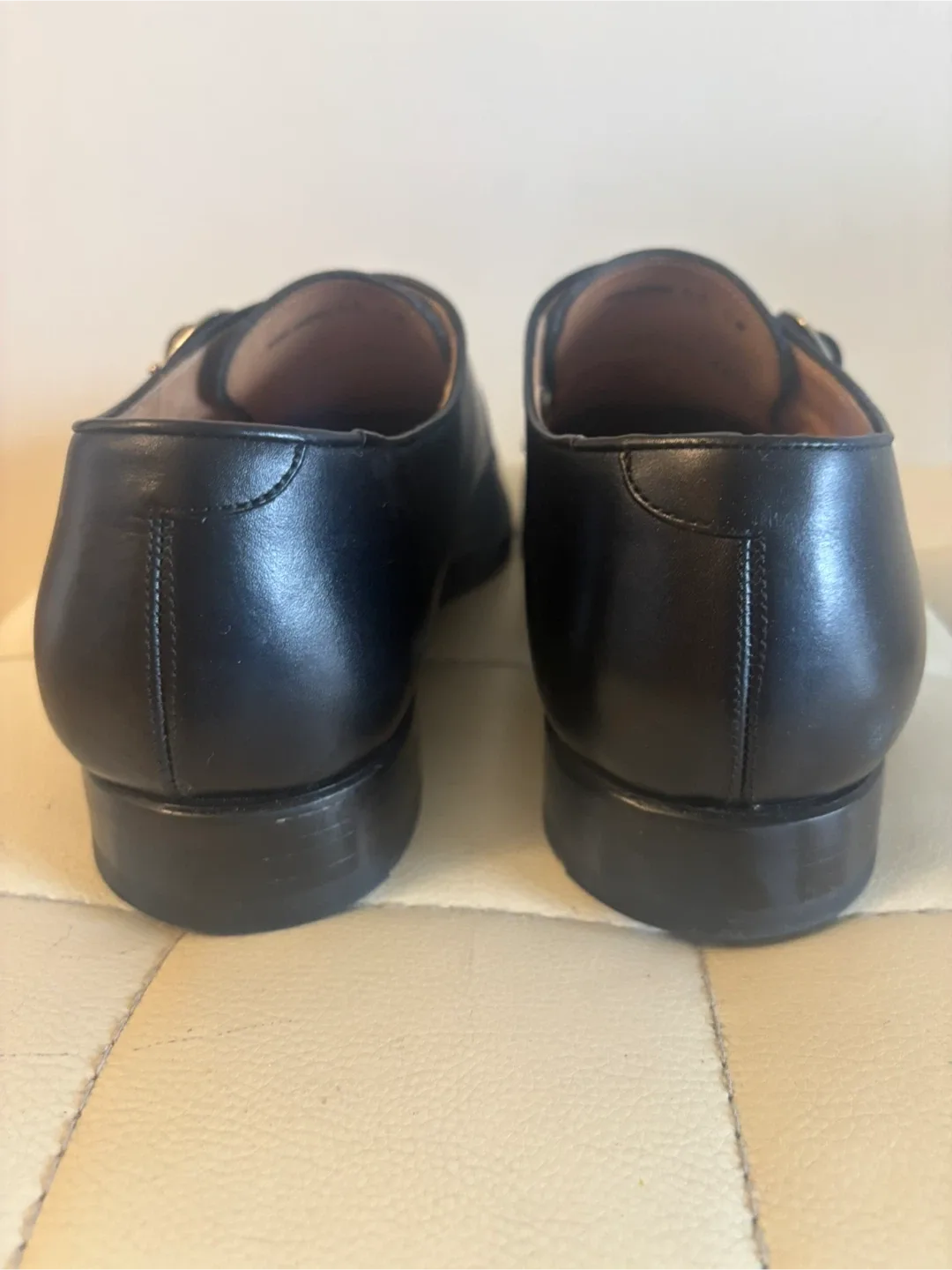 Black Leather Monk Strap Dress Shoes image indicator(2)