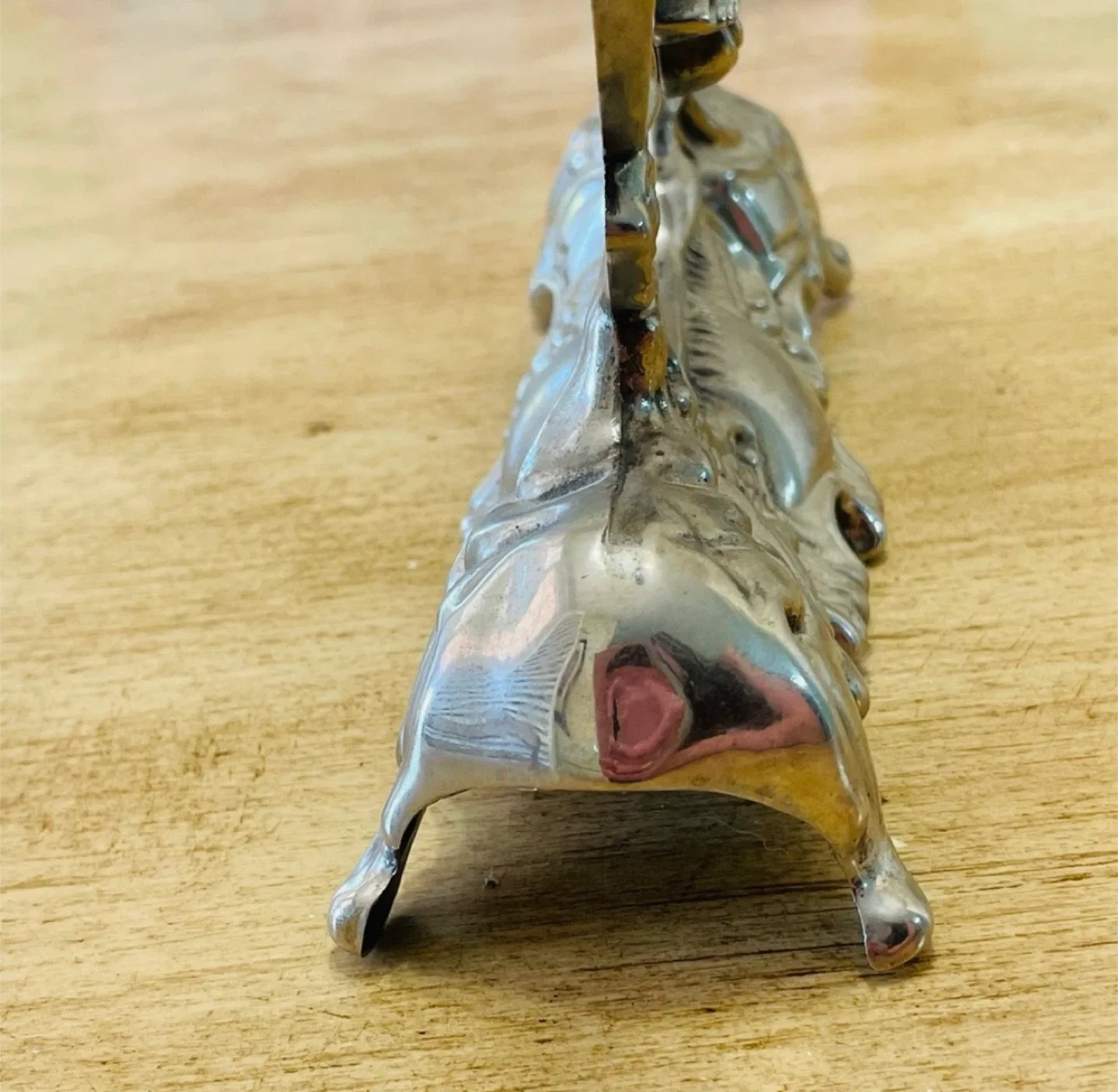 Vintage Silver Plated Ornate Vanity Swing Mirror Cherubs 12.5" image indicator(4)