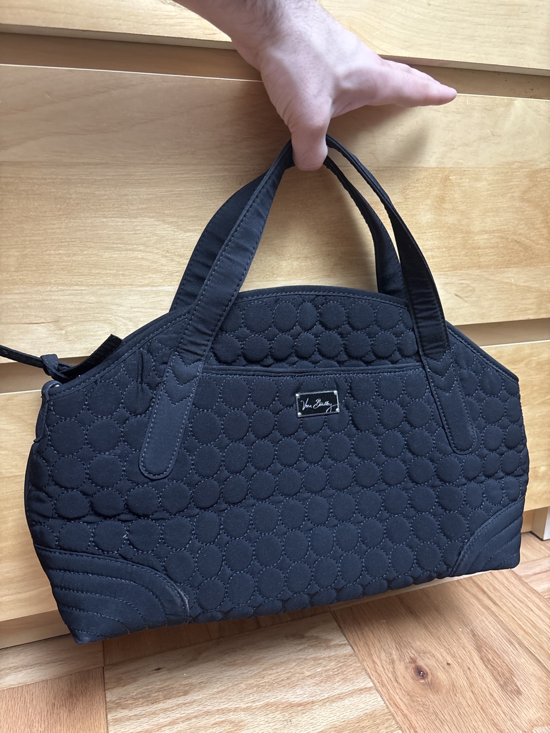 Vera Bradley Black Quilted Satchel Bag