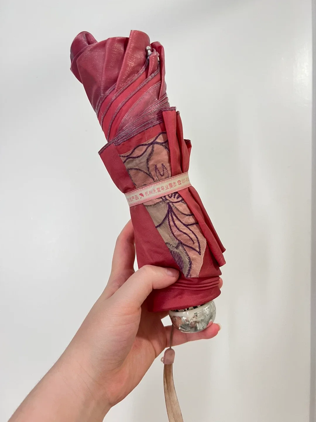 Pink Floral UV Protection Umbrella image indicator(4)