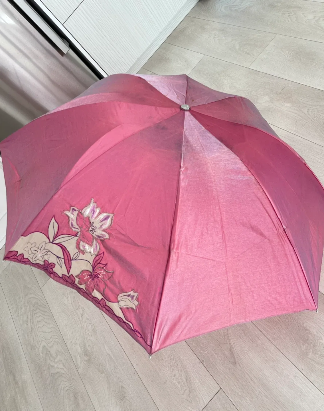 Pink Floral UV Protection Umbrella image indicator(2)