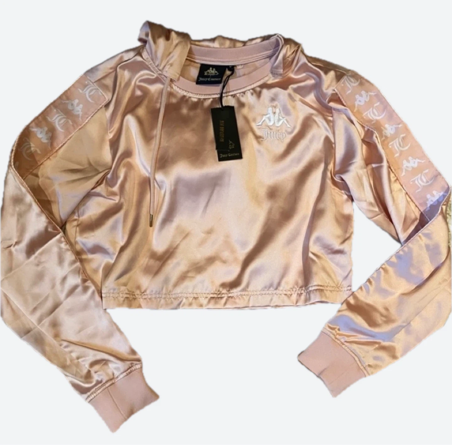 BNWT Juicy Couture x Kappa Satin Pink Cropped Shirt