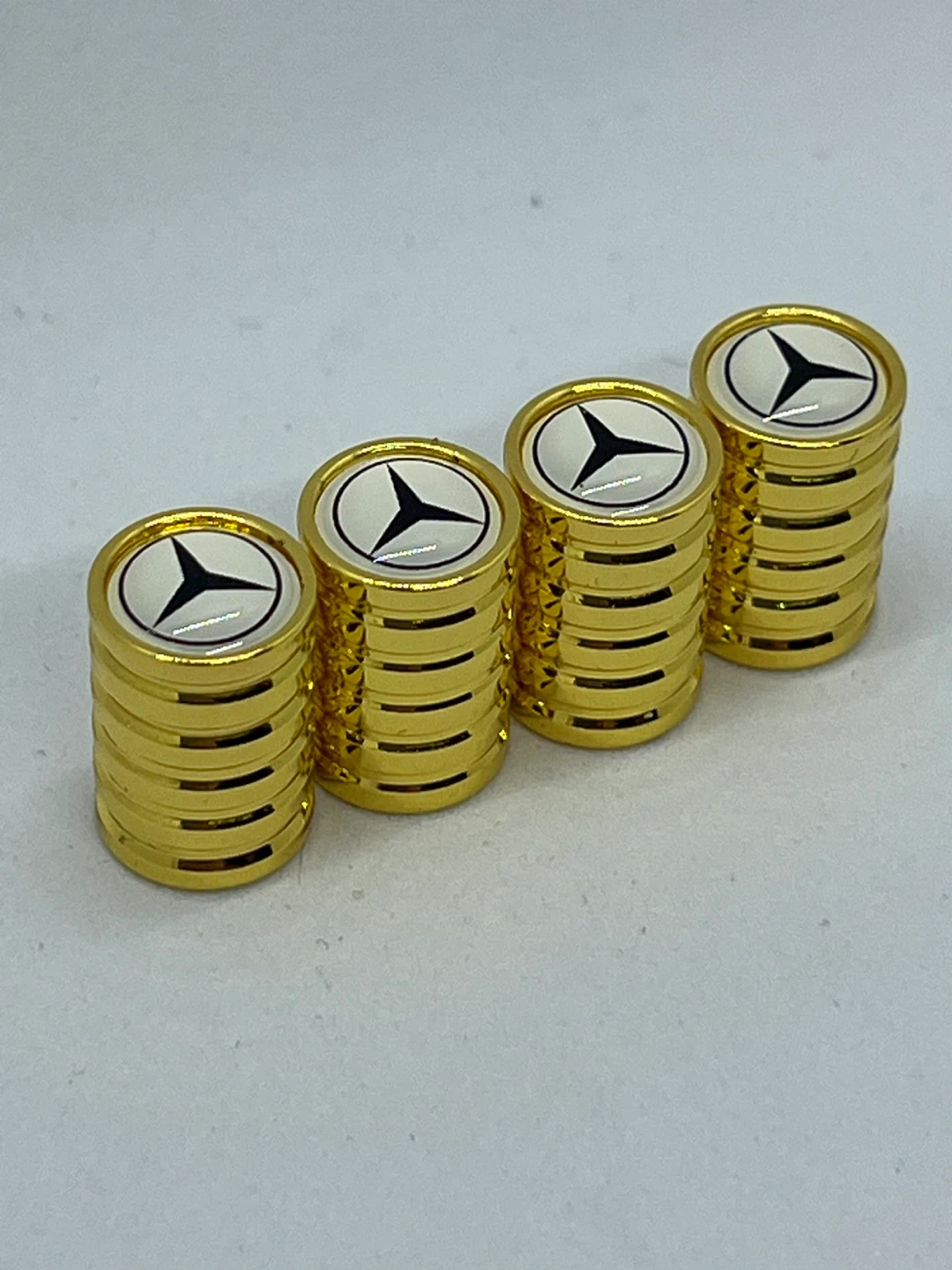 Mercedes-Benz Gold Tire/Wheel Valve Stem Caps (Set of 4)