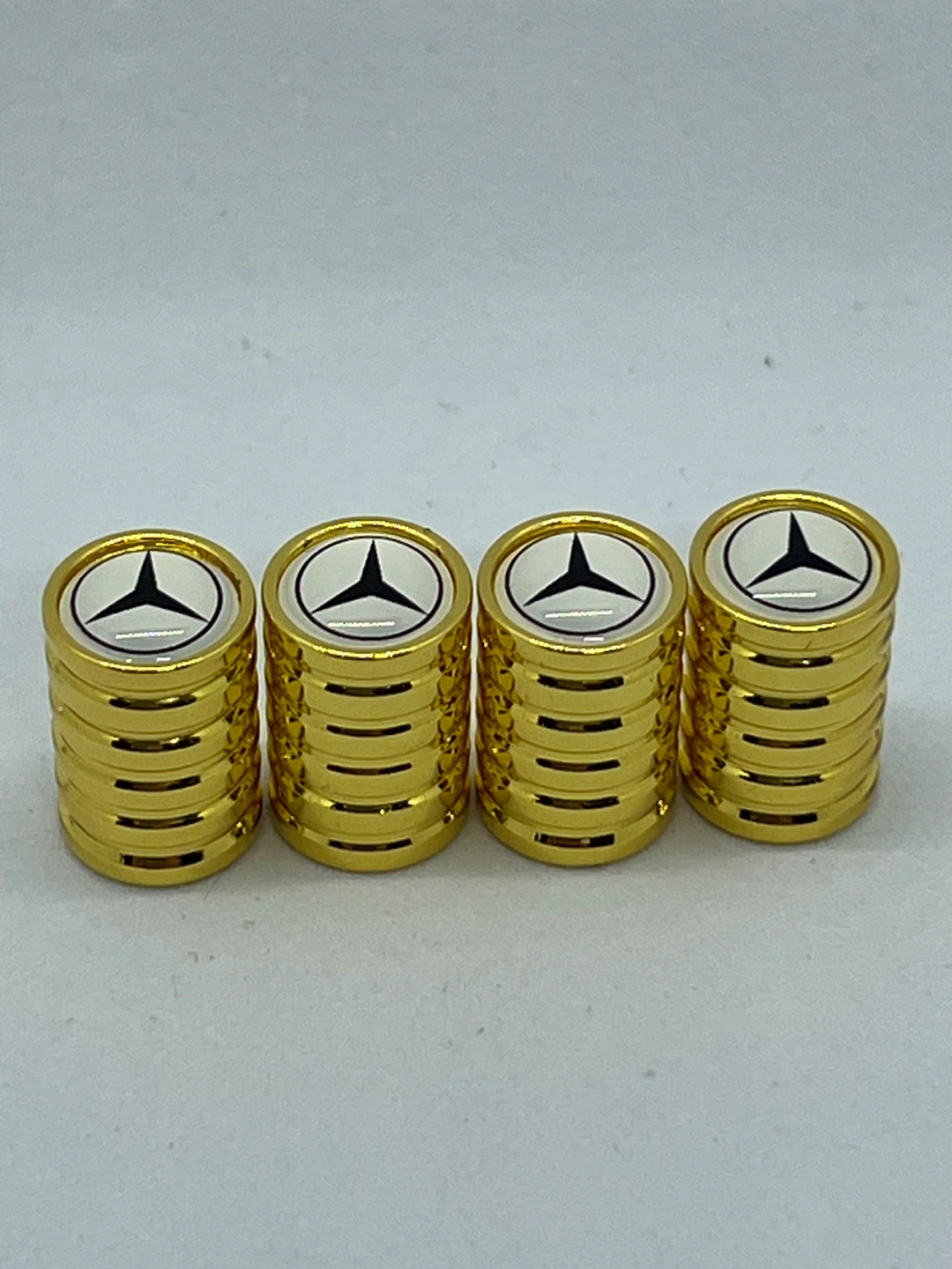 Mercedes-Benz Gold Tire/Wheel Valve Stem Caps (Set of 4) - photo 2