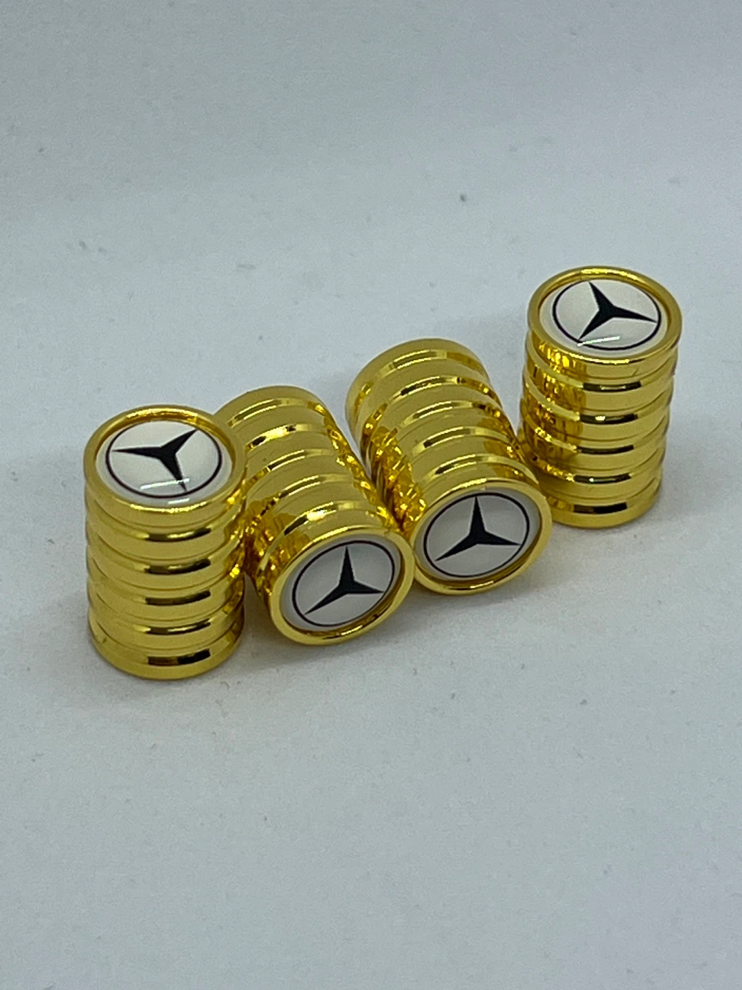Mercedes-Benz Gold Tire/Wheel Valve Stem Caps (Set of 4) - photo 3